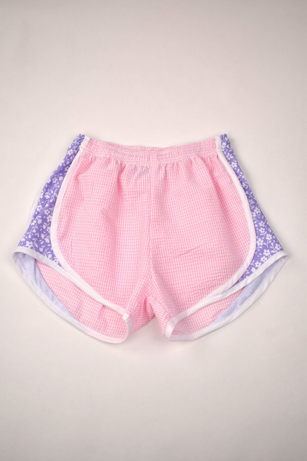 ATHLETIC SHORTS PINK WITH LAVENDAR FLORAL SIDES